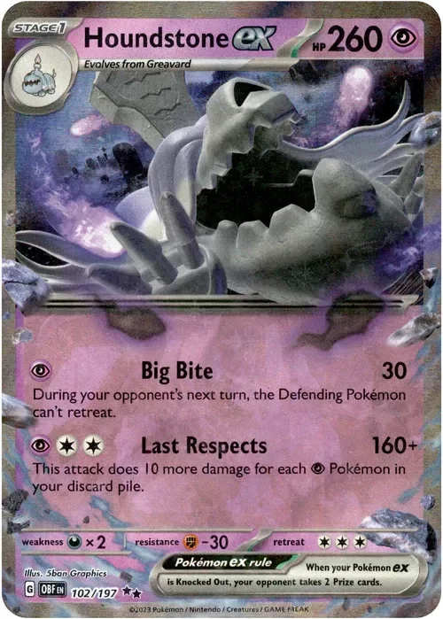 Producto - Houndstone ex - 102/197 - Obsidian Flames - Holo
