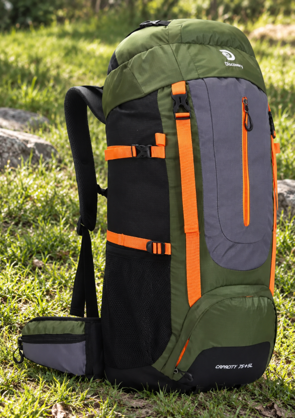 Producto - Mochila Campamento Trekking Discovery 75+5 Litros Color Verde SUPER PREMIUM! - 0