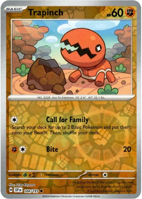 Producto - Trapinch - 104/191 - Surging Sparks - Reverse Holo