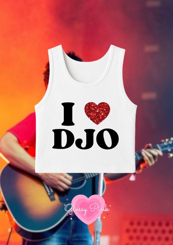 Producto - Tank Top I Love DJO - VINILO TEXTIL GLITTER