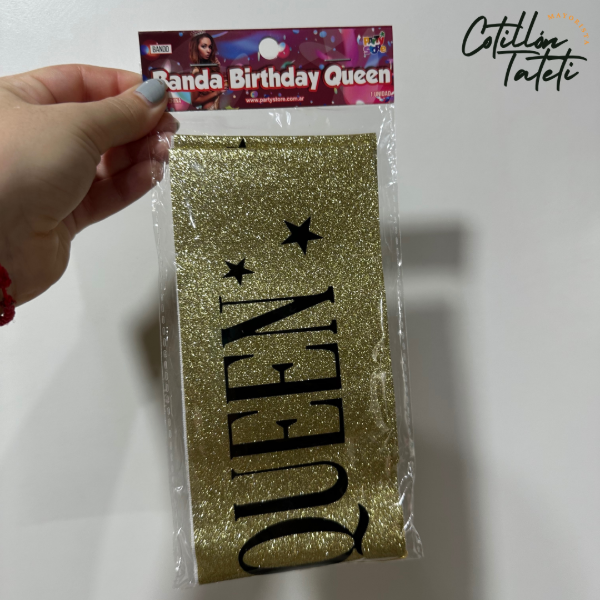 Producto - BANDA BIRTHDAY QUEEN - DORADA