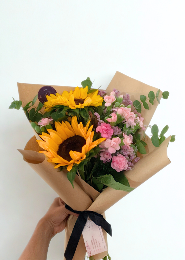 Producto - Ramo pink con girasoles