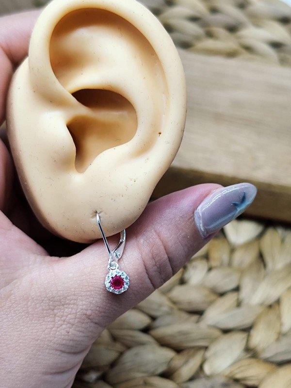 Producto - Aros Brisura Pinos Redondo Rojo