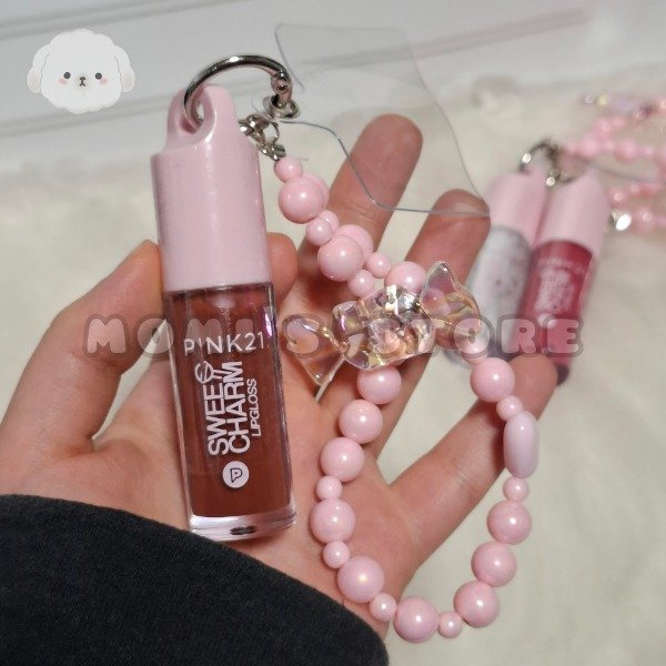 Producto - Lip gloss con charm para celular Pink 21 "Sweet Charm Lip Gloss"