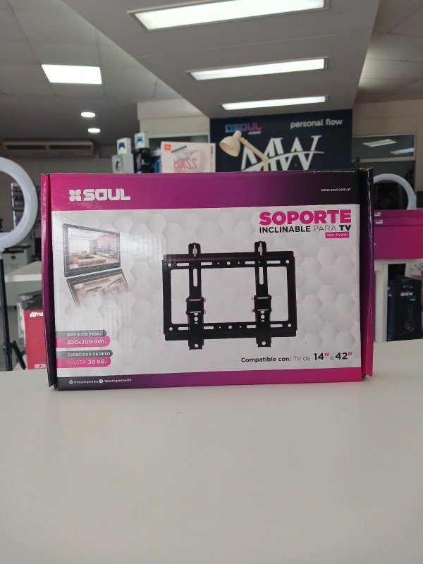Producto - Soporte TV P/Pared Básculante 14" a 42" Vesa 400x400 Soul SOP-TV200