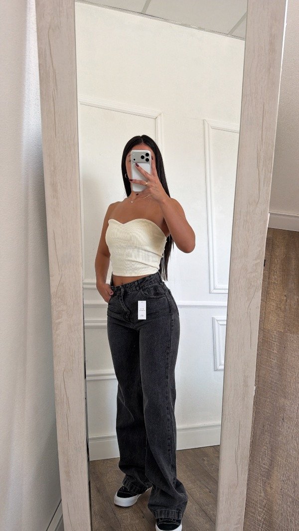 Producto - wide leg gris rígido
