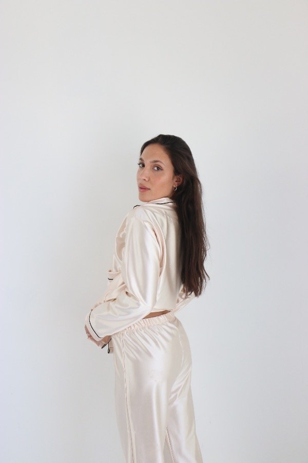 Producto - COMBO SATÉN pijama + bata champagne - 11