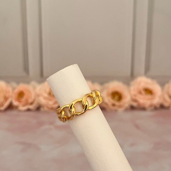 Producto - Anillo Acero Dorado Art 5035