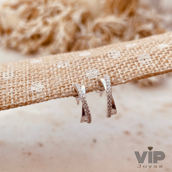 Producto - Aros Pasantes Cross Cubics Plata 925