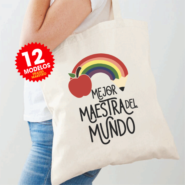 Producto - Plantillas Tote Bags Día del Maestro Seño Maestra Profe Sublimar DTF #BM105