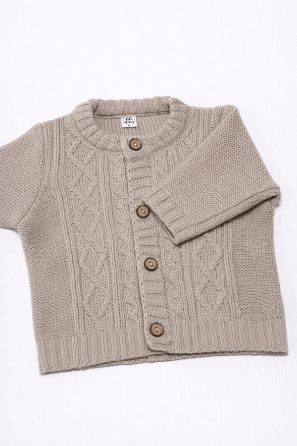 Producto - Campera tejida visón claro