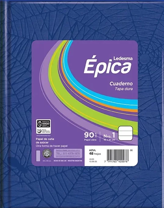 Producto - CUA T/D EPICA N3 Cuadriculado x48h. Azul.