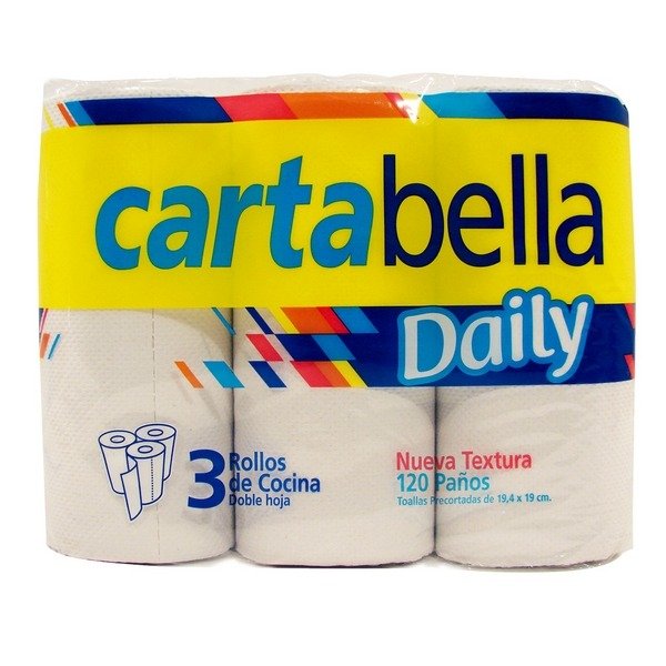 Producto - ROLLO DE COCINA CARTABELLA DAILY X 40 PAÑOS. X 3 UN