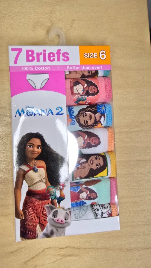 Producto - Bombachas - Disney Moana 2 - Pack x7 Talle 6