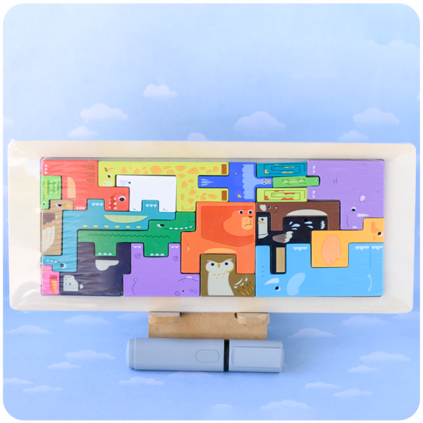 Producto - Encastrable de Madera Tipo Tetris - Animales