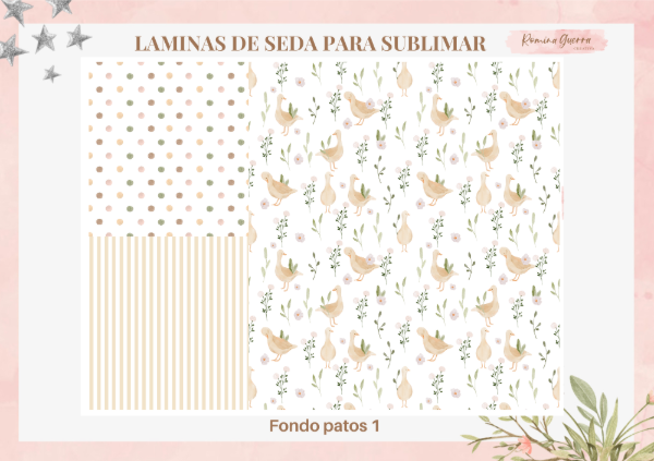 Producto - Laminas de seda para sublimar - Fondo patos 1
