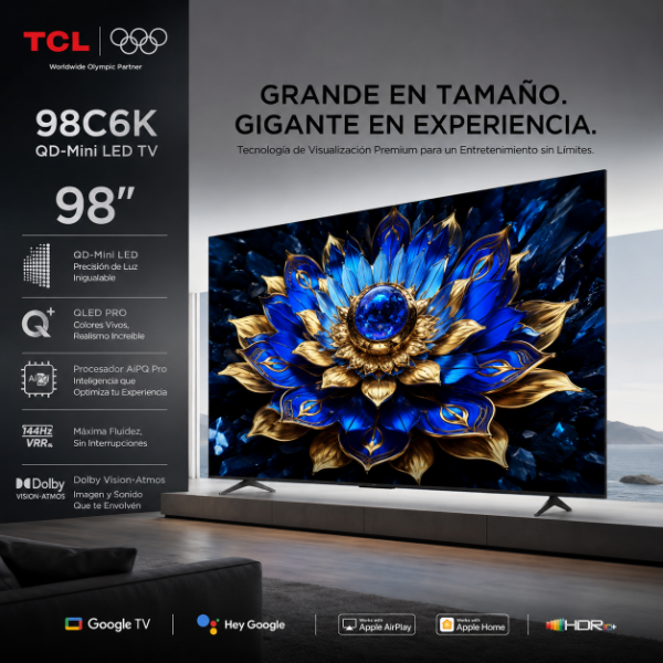 Producto - SMART TV 98C6K TCL 98" MINI LED QLED 4K