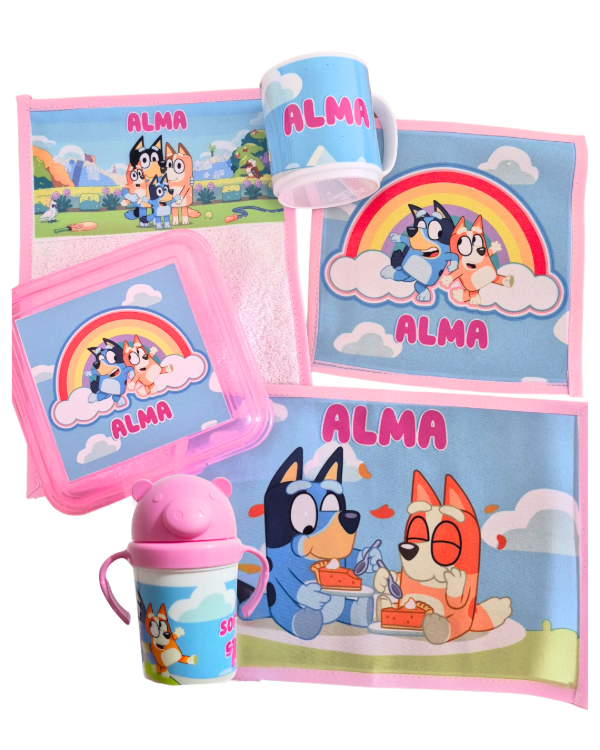 Producto - Set De Jardín Personalizado 6 Piezas - Con Taza + Tupper + Vaso Osito