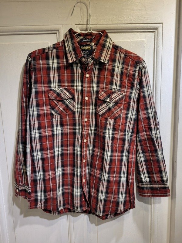 Producto - CAMISA KEVINGSTON cuadrillé bordeaux Talle 16 años - PRECIO: 20X