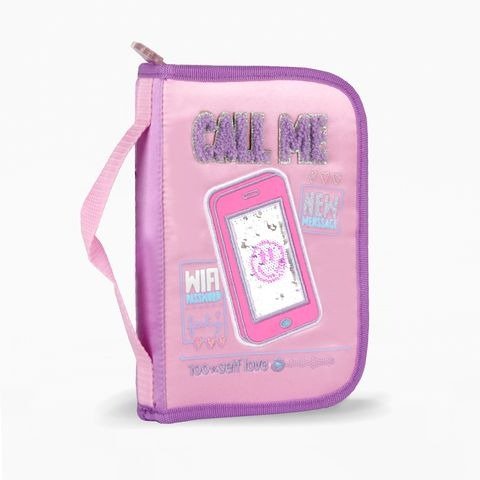 Producto - CARTUCHERA 1 PISO DESPLEGABLE CALL ME 14X22CM X UNIDAD COLORES SURTIDOS FOOTY