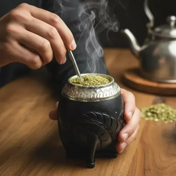 Producto - Mate Torpedo Uruguayo Cincelado Repujado Negro Labrado - 0