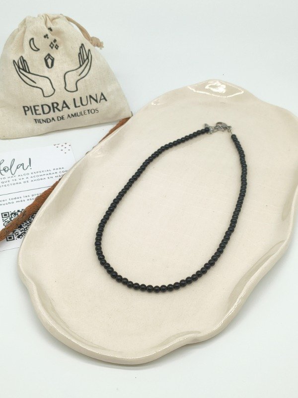 Producto - Collar BRILLO con obsdiana negra - 1
