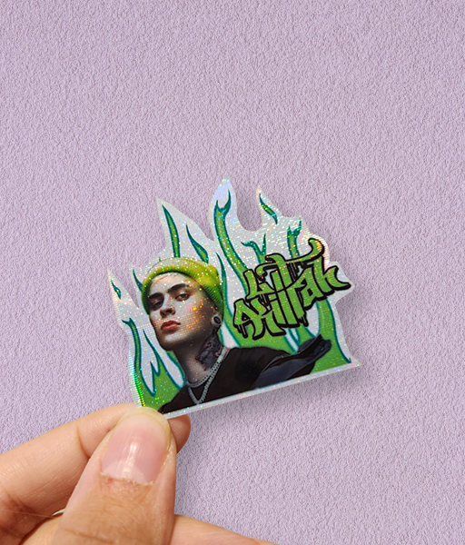 Producto - STICKER HOLOGRÁFICO - LIT KILLAH - FLAMA