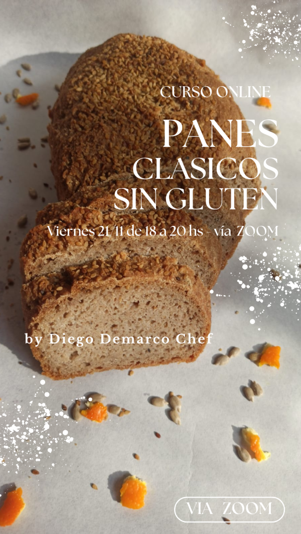 Producto - MASTERCLASS de PANES CLASICOS SIN GLUTEN - VIRTUAL EN VIVO! 21/11