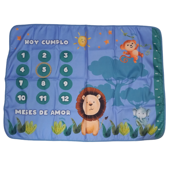 Producto - Manta cumple mes celeste