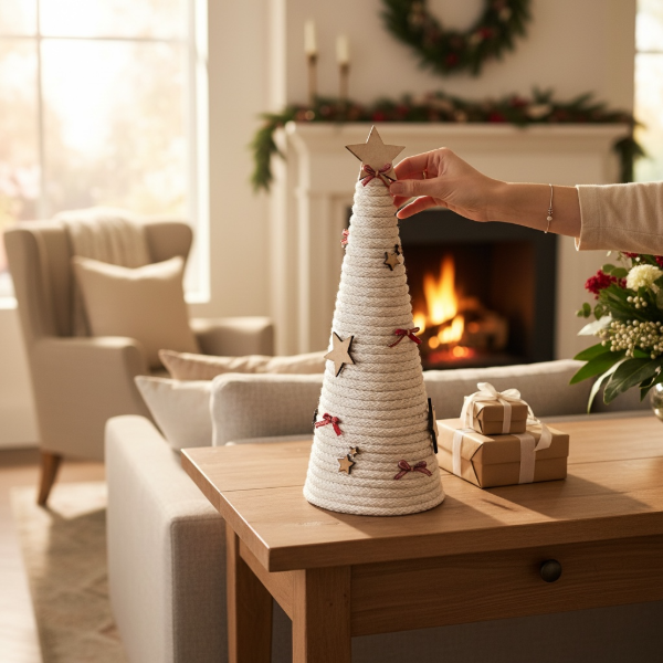 Producto - PINO DECORADO NAVIDAD CORDON  100 POR CIENTO ALGODON CALIDAD PREMIUM 32 X 14 CM