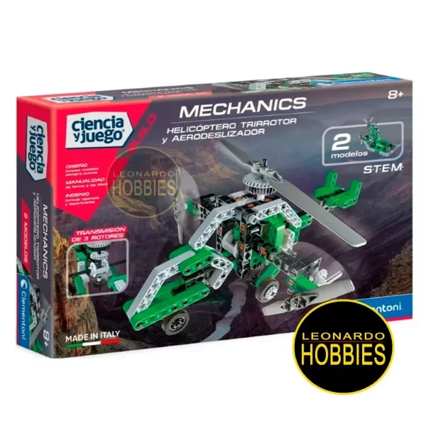 Producto - Mechanics Helicóptero trirrotor y Aerodeslizador Clementoni FT704