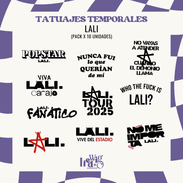Producto - Tatuajes Temporales LALI (x10u.)