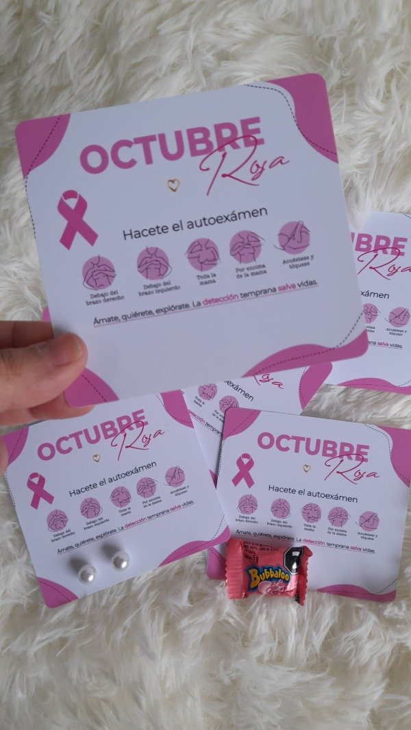 Producto - 50 tarjetas Octubre rosa personalizadas con tu logo - 1