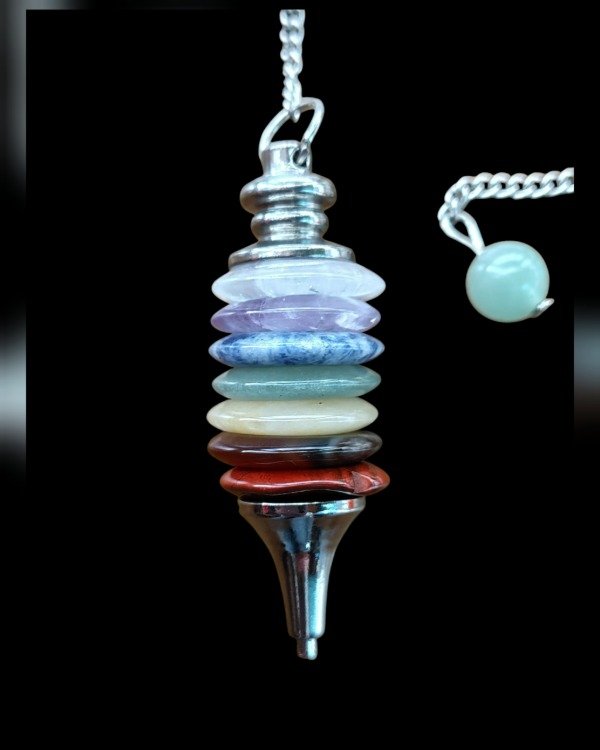 Producto - Péndulo. Siete Chakras con Cuarzo