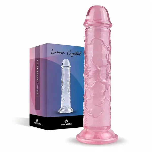 Producto - Consolador Rosa De Tpe Flexible Con Ventosa 16 Cm - 0