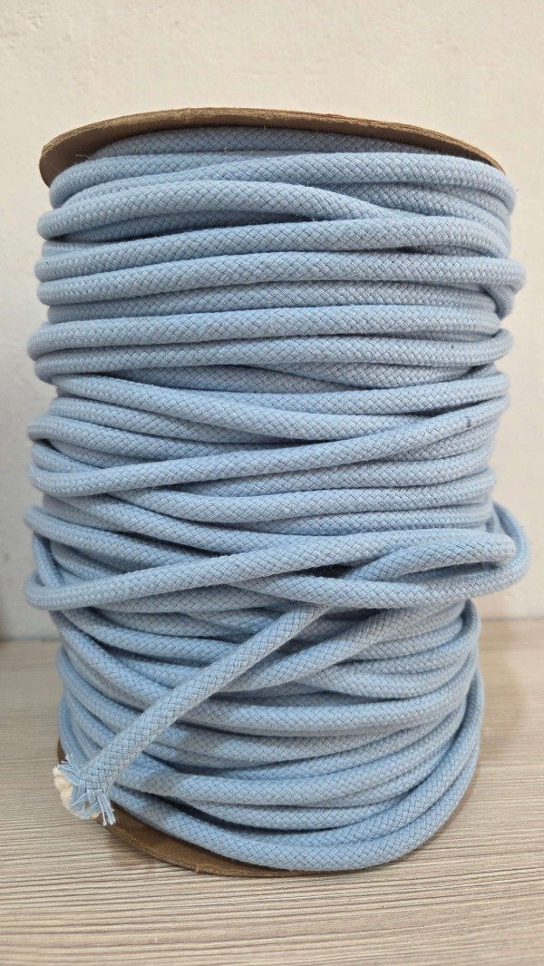 Producto - Cordon de algodón trenzado 6mm CELESTE PASTEL
