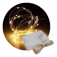 Producto - LUCES NAVIDEÑAS ALAMBRE MINI "A PILA" BLANCO CALIDO "NAVIDAD"