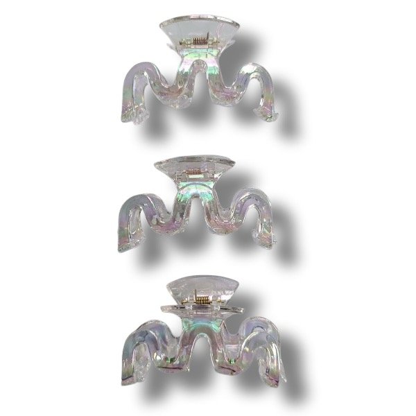 Producto - Broche Transparente Tornasol M - x1