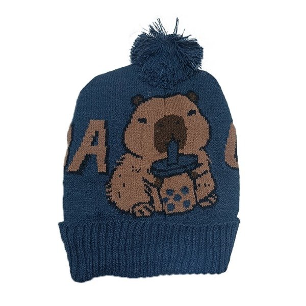 Producto - Gorro tejido de capibara AZUL CLARO