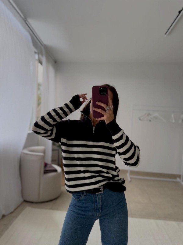 Producto - sweater c/cierre negro