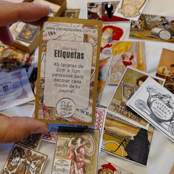 Producto - Mini Box Cajita de Fosforos - Modelo "Etiquetas Vintage"