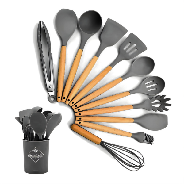 Producto - Set Utensillos X12 con Vaso Gris