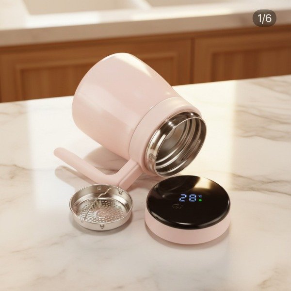 Producto - TERMO TAZA DIGITAL TERMICO DE ACERO CON ASA Y SENSOR 550ML