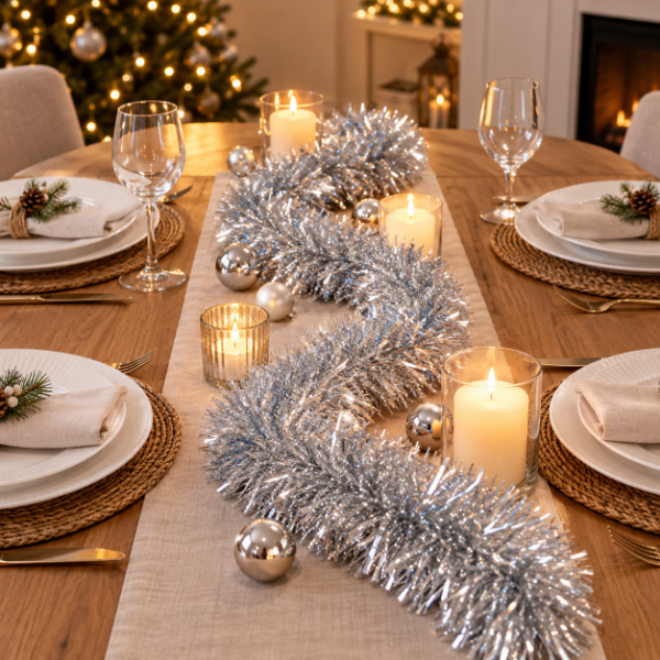 Producto - SET DE 2 GUIRNALDAS BRILLOSAS NAVIDEÑAS DECORATIVAS 2MTS CADA UNA - 2