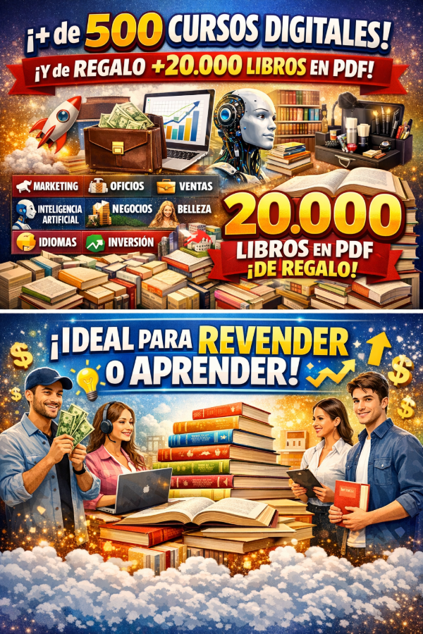 Producto - SUPER OPORTUNIDAD.. MAS DE 500 CURSOS DIGITALES PARA APRENDER O PARA REVENDER..
