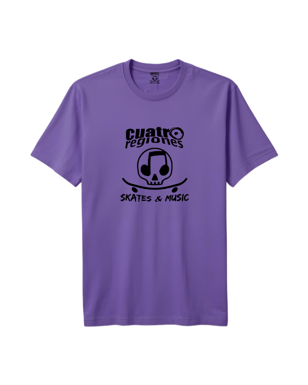 Producto - REMERA CUATRO REGIONES SKATES - LOGO VIOLETA