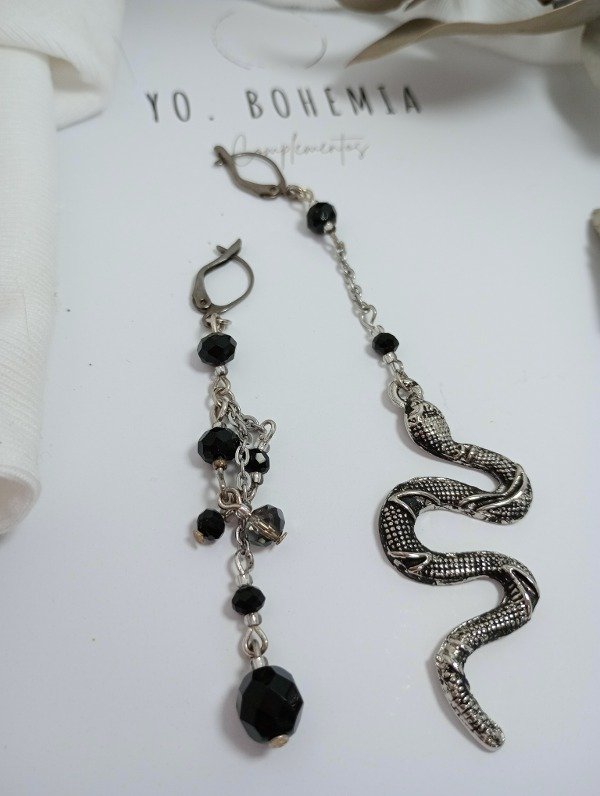 Producto - Aros LANA snake irregular black - 1