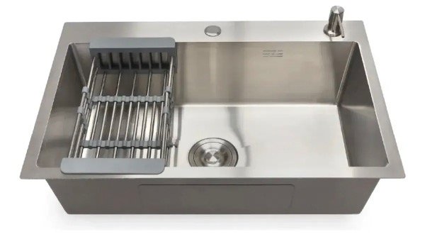 Producto - Bacha cocina 70 x 45 cm satinada de lujo con accesorios - 0