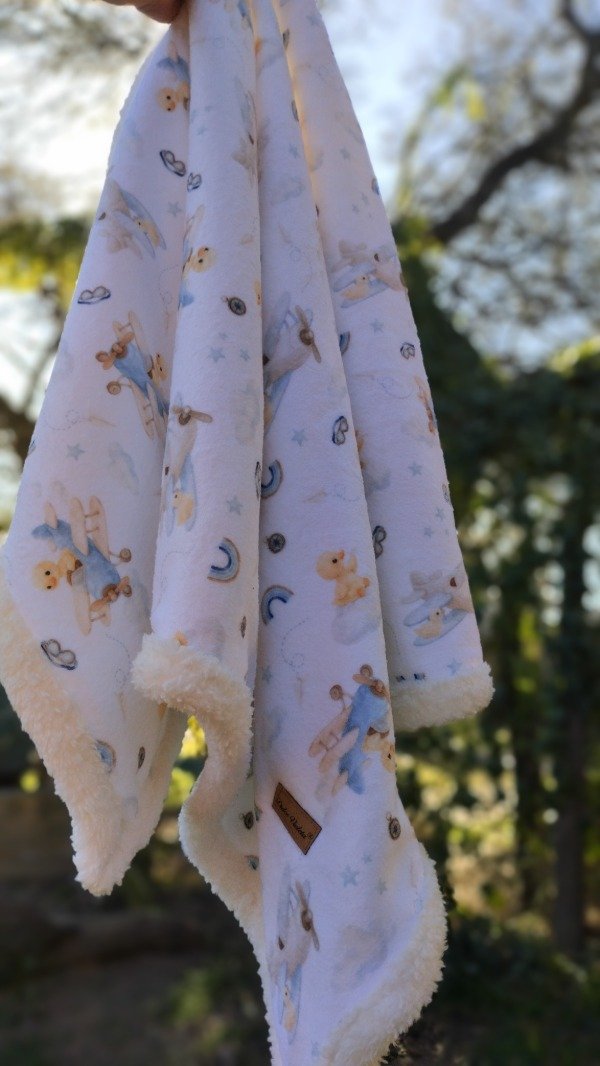 Producto - Manta POLAR SOFT Y CORDERITO Patitos en Avión