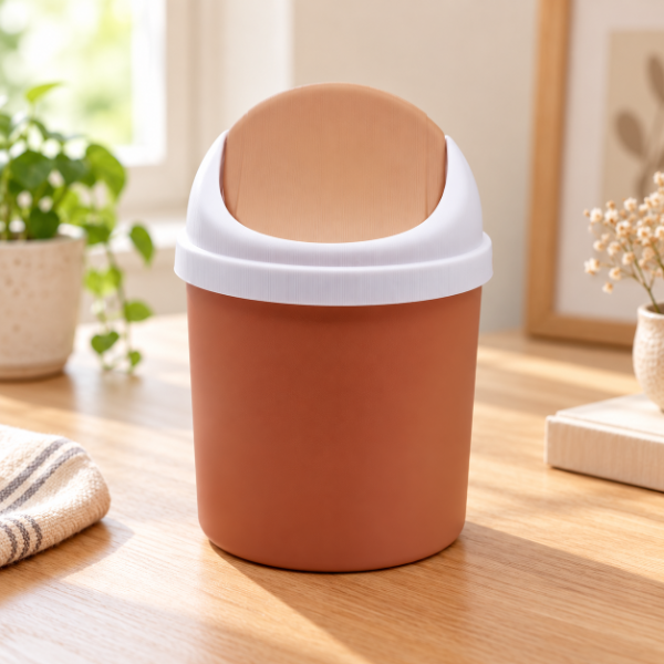 Producto - CESTO PEQUEÑO MESADA ESCRITORIO TAPA VAIVEN REDONDO 1.5LT 13x19cm SURTIDO - 0
